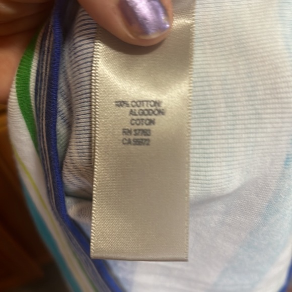 Rafaela top white blues and green size L - Picture 6 of 6